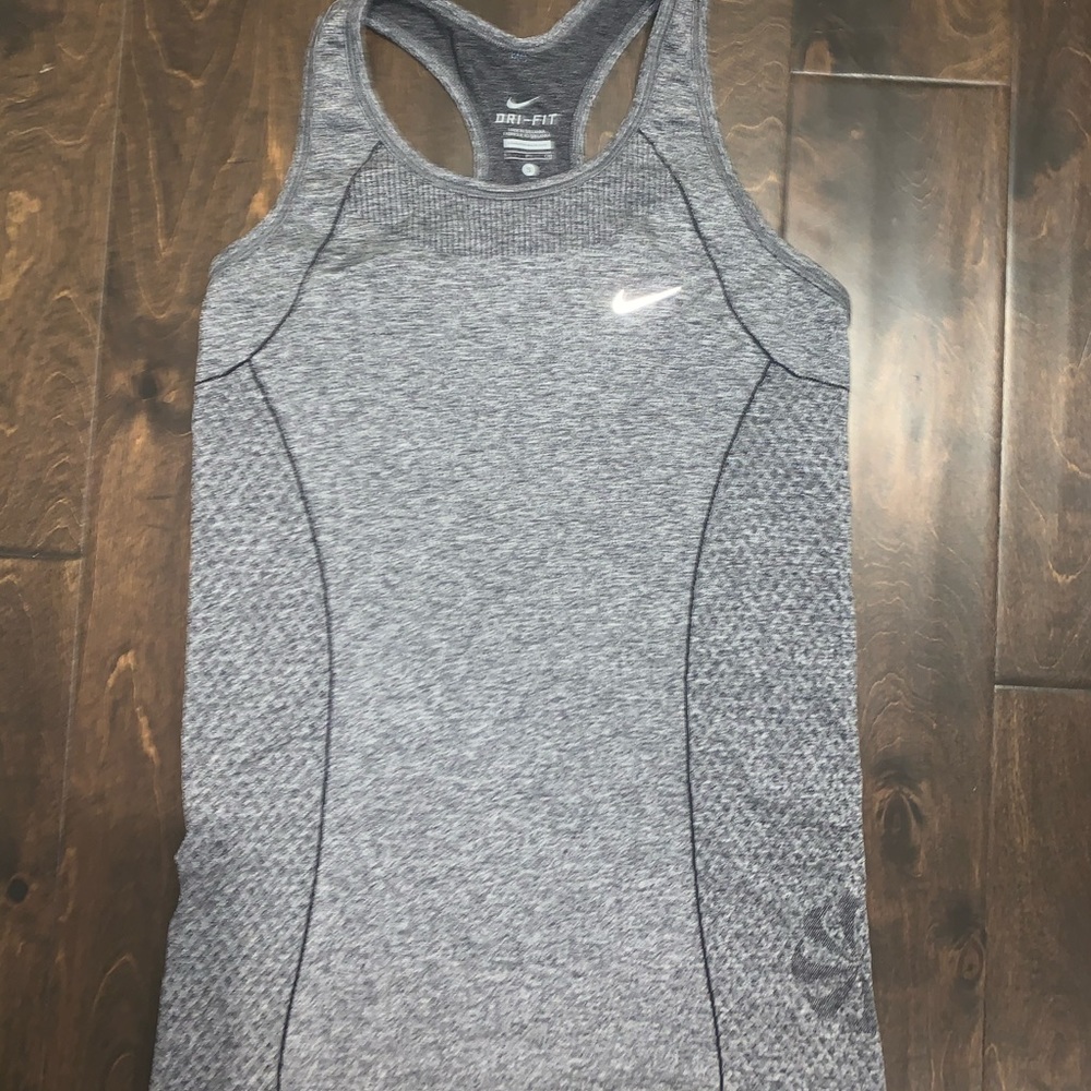 Nike Gray Dri-Fit Racer Tank Small